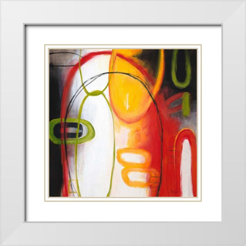 Good Karma White Modern Wood Framed Art Print with Double Matting by Sparks, Dana