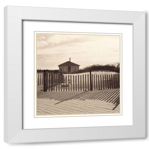Dune Shack White Modern Wood Framed Art Print with Double Matting by Triebert, Christine