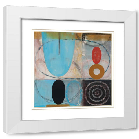 Red Balance White Modern Wood Framed Art Print with Double Matting by Titchenal, Randy