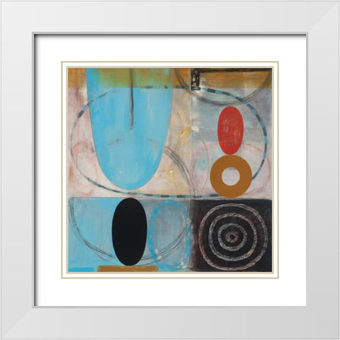 Red Balance White Modern Wood Framed Art Print with Double Matting by Titchenal, Randy