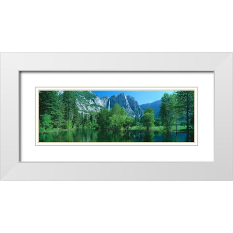 Yosemite Falls and Merced White Modern Wood Framed Art Print with Double Matting by Thomas, Alain