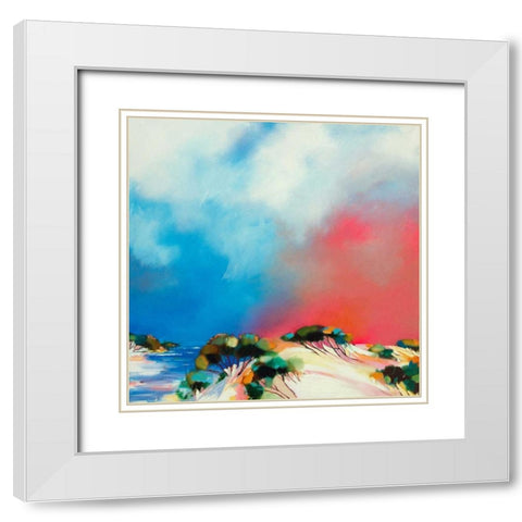 Ocean Glow White Modern Wood Framed Art Print with Double Matting by Turton, John