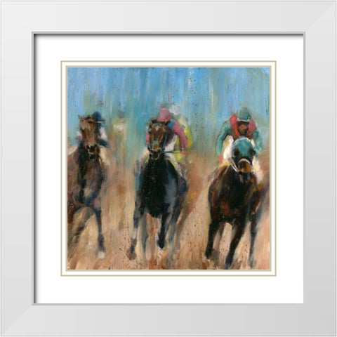 Run White Modern Wood Framed Art Print with Double Matting by Tonov, Valtcho