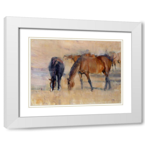 Kentucky Morning 1 White Modern Wood Framed Art Print with Double Matting by Tonov, Valtcho