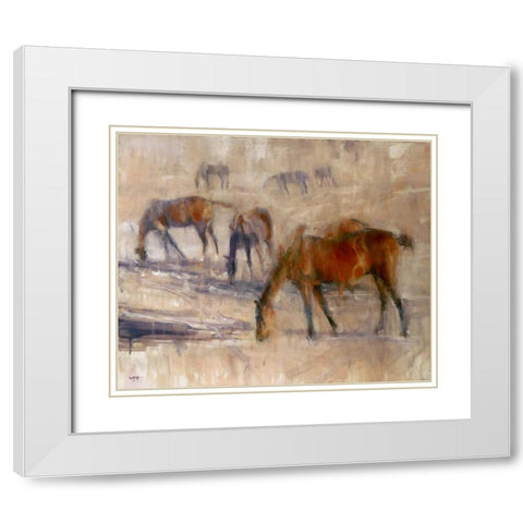 Kentucky Morning 3 White Modern Wood Framed Art Print with Double Matting by Tonov, Valtcho