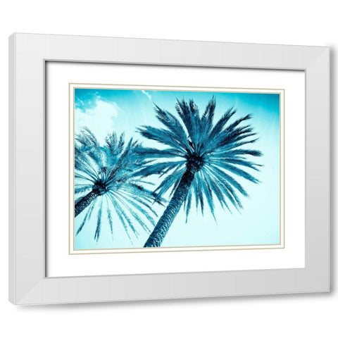 Chic Palms White Modern Wood Framed Art Print with Double Matting by Tai Prints