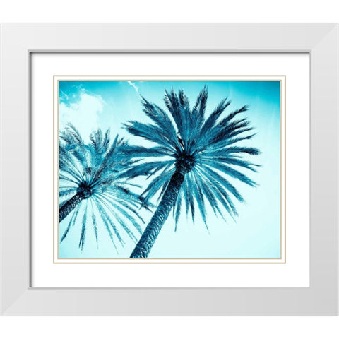 Chic Palms White Modern Wood Framed Art Print with Double Matting by Tai Prints