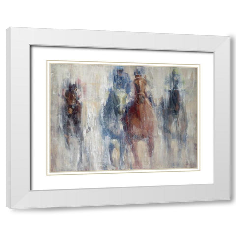 Derby 2015 White Modern Wood Framed Art Print with Double Matting by Tonov, Valtcho