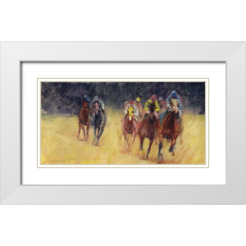 Derby 2016 White Modern Wood Framed Art Print with Double Matting by Tonov, Valtcho