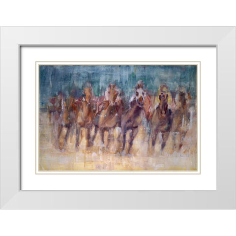 Final Sprint White Modern Wood Framed Art Print with Double Matting by Tonov, Valtcho