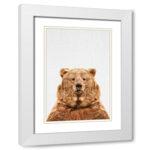 Bear White Modern Wood Framed Art Print with Double Matting by Tai Prints