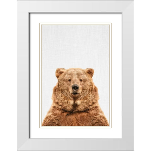 Bear White Modern Wood Framed Art Print with Double Matting by Tai Prints