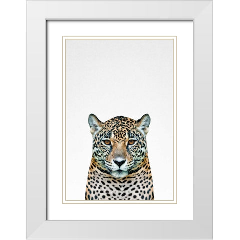 Leopard White Modern Wood Framed Art Print with Double Matting by Tai Prints