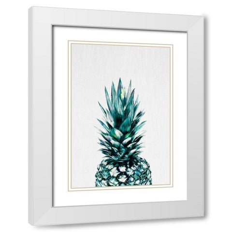 Pineapple II White Modern Wood Framed Art Print with Double Matting by Tai Prints