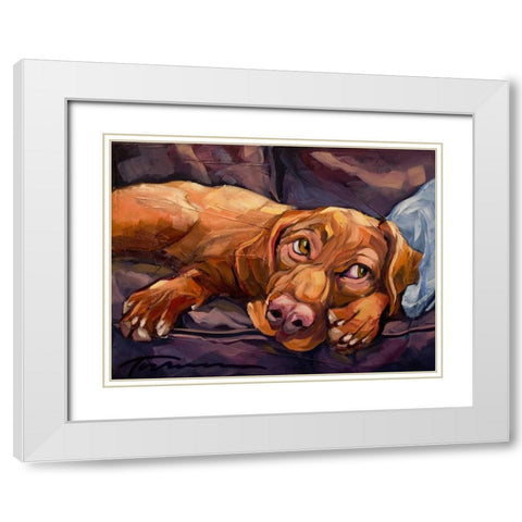 Beauty Rest White Modern Wood Framed Art Print with Double Matting by Townsend, Connie R.