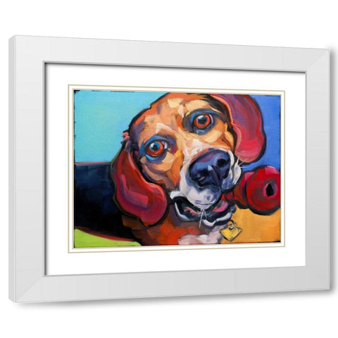 Beguile White Modern Wood Framed Art Print with Double Matting by Townsend, Connie R.