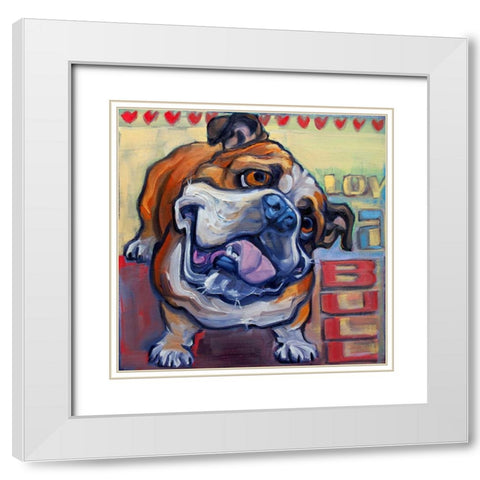 Loveabull White Modern Wood Framed Art Print with Double Matting by Townsend, Connie R.