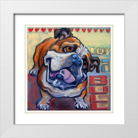 Loveabull White Modern Wood Framed Art Print with Double Matting by Townsend, Connie R.