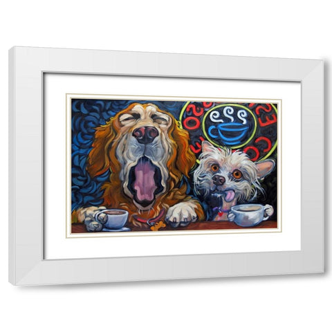 One Cup Shy White Modern Wood Framed Art Print with Double Matting by Townsend, Connie R.
