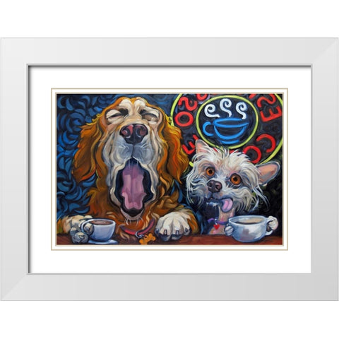 One Cup Shy White Modern Wood Framed Art Print with Double Matting by Townsend, Connie R.