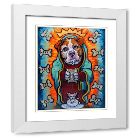 Our Lady of Perpetual Dog Biscuits White Modern Wood Framed Art Print with Double Matting by Townsend, Connie R.