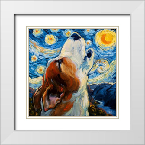 Sing White Modern Wood Framed Art Print with Double Matting by Townsend, Connie R.