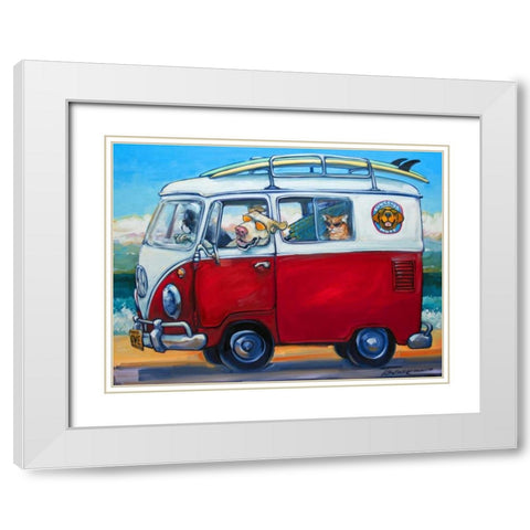 Sunglass Mutt White Modern Wood Framed Art Print with Double Matting by Townsend, Connie R.