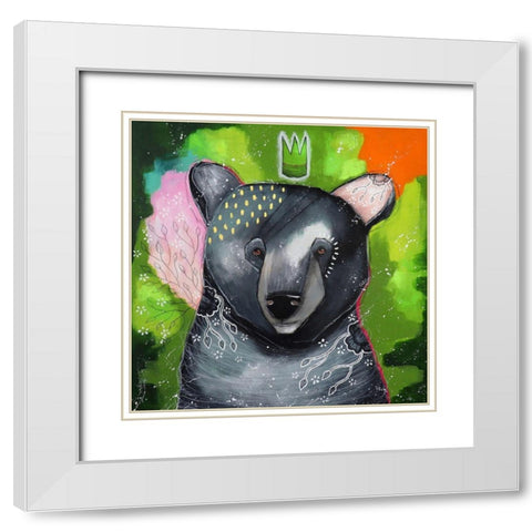 A Curious Companion White Modern Wood Framed Art Print with Double Matting by The Secret Hermit