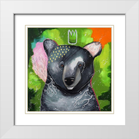 A Curious Companion White Modern Wood Framed Art Print with Double Matting by The Secret Hermit