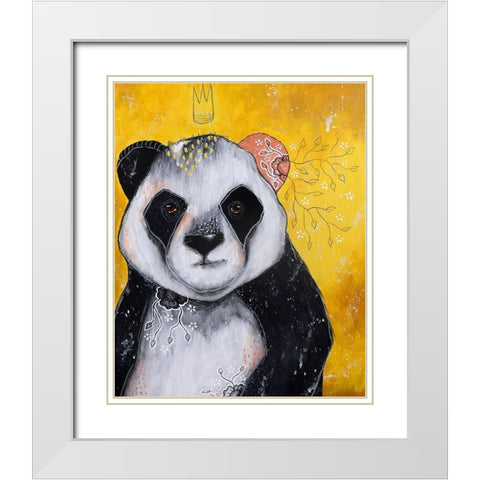 Of Fur and Friendship White Modern Wood Framed Art Print with Double Matting by The Secret Hermit