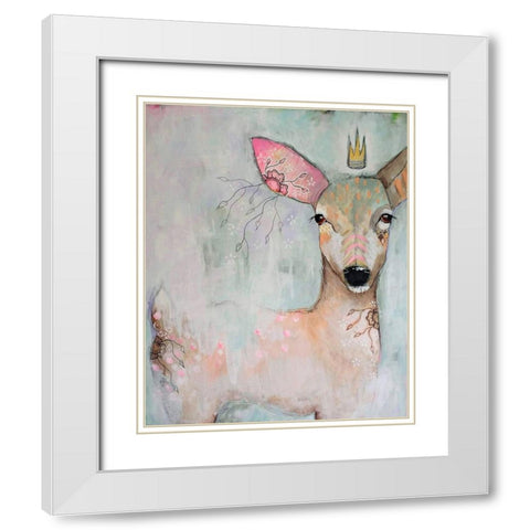 The Woodland Wanderer White Modern Wood Framed Art Print with Double Matting by The Secret Hermit