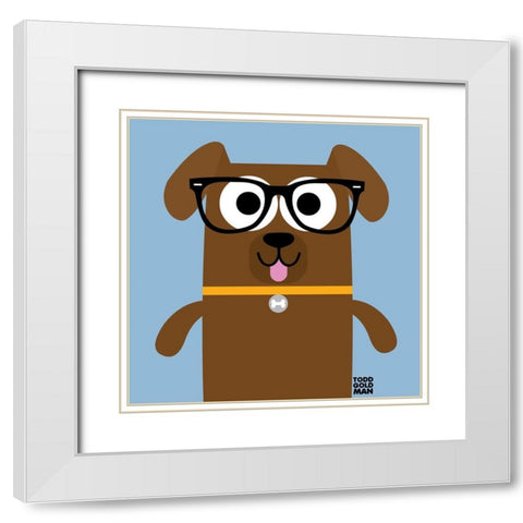 Bow Wow Labrador White Modern Wood Framed Art Print with Double Matting by Todd Art