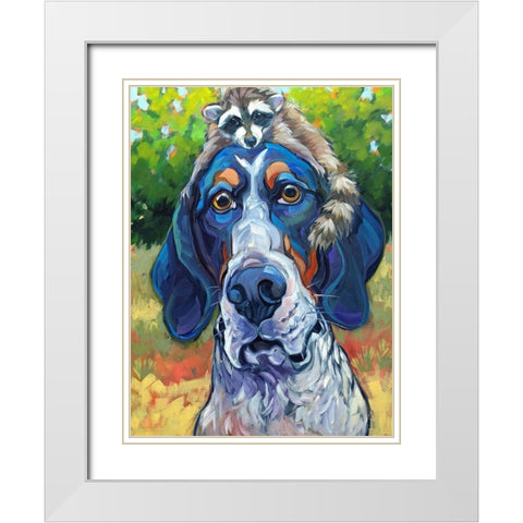 Coonhound White Modern Wood Framed Art Print with Double Matting by Townsend, CR