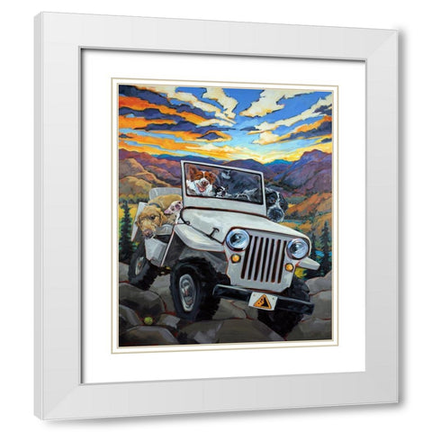 Watch For Falling Rocks White Modern Wood Framed Art Print with Double Matting by Townsend, CR