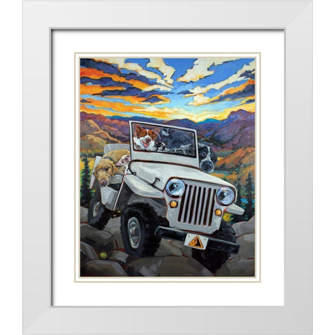 Watch For Falling Rocks White Modern Wood Framed Art Print with Double Matting by Townsend, CR