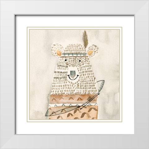 Native Bear White Modern Wood Framed Art Print with Double Matting by Timbrook, Natalie