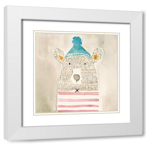 Rue Bear White Modern Wood Framed Art Print with Double Matting by Timbrook, Natalie