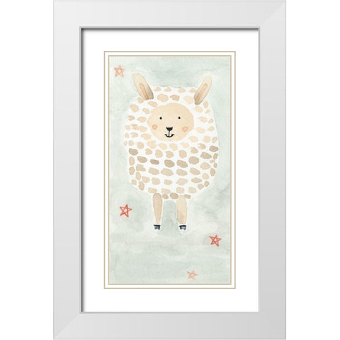 Counting Sheep No. 3 White Modern Wood Framed Art Print with Double Matting by Timbrook, Natalie