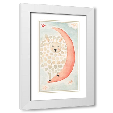 Counting Sheep No. 4 White Modern Wood Framed Art Print with Double Matting by Timbrook, Natalie
