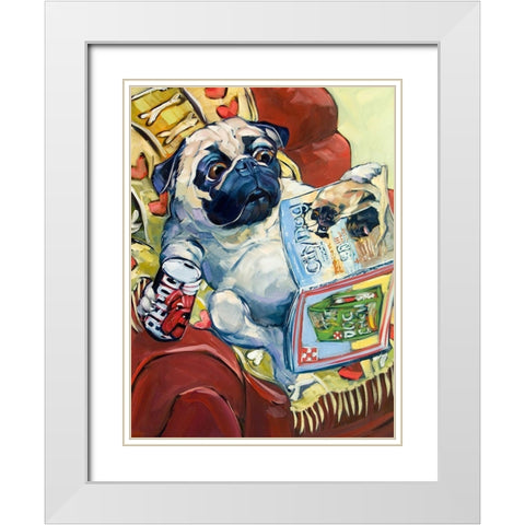 Bark a Lounger White Modern Wood Framed Art Print with Double Matting by Townsend, CR