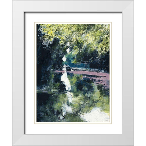 Boats That Pass in The Night White Modern Wood Framed Art Print with Double Matting by Timmerman, Lisa