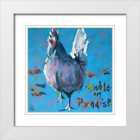 Trouble in Paradise White Modern Wood Framed Art Print with Double Matting by Timmerman, Lisa