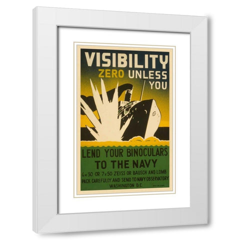 Visibility Zero White Modern Wood Framed Art Print with Double Matting by Unknown