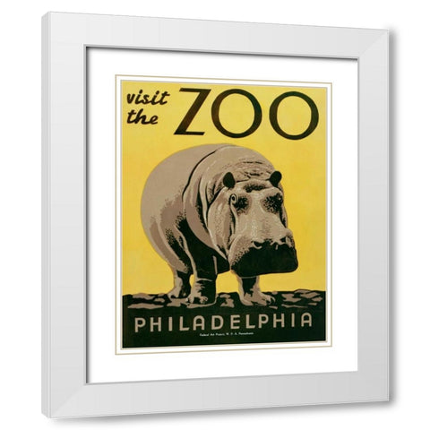 Visit the Zoo White Modern Wood Framed Art Print with Double Matting by Unknown