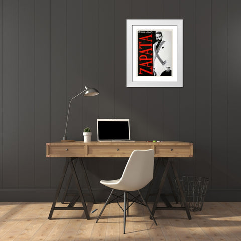 ZAPATA White Modern Wood Framed Art Print with Double Matting by Valadez, Robert