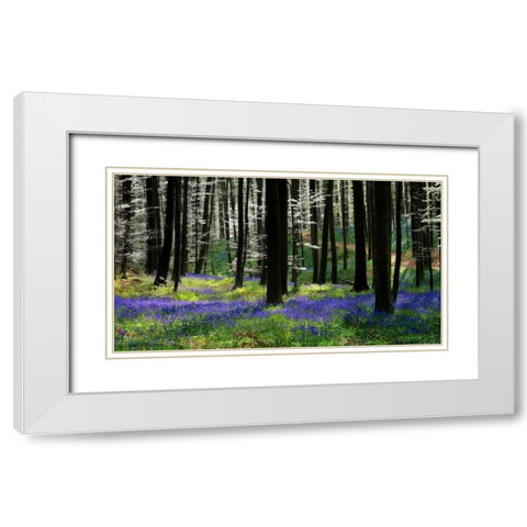 Blue Silver White Modern Wood Framed Art Print with Double Matting by Van de Goor, Lars