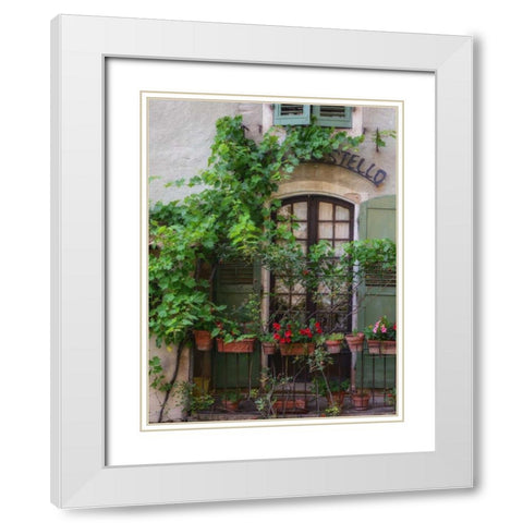 Moustiers Sainte Marie White Modern Wood Framed Art Print with Double Matting by Van de Goor, Lars