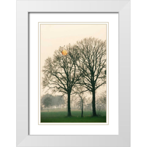 Preparing for Sunset White Modern Wood Framed Art Print with Double Matting by Van de Goor, Lars