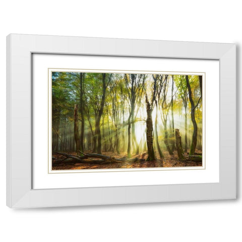 Still Standing White Modern Wood Framed Art Print with Double Matting by Van de Goor, Lars