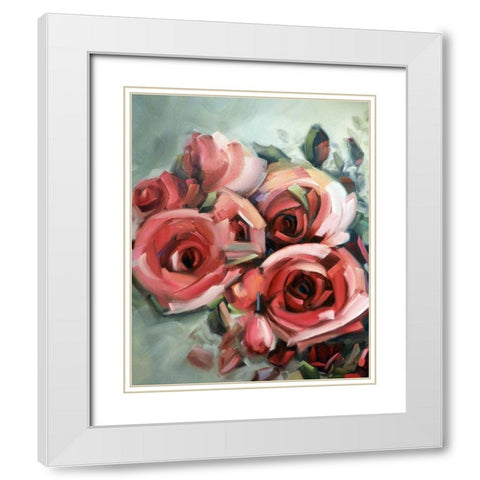 Amid Scent of Roses White Modern Wood Framed Art Print with Double Matting by Van Hart, Holly